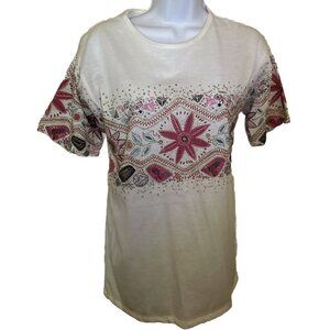 Vintage Ladies Haband Shirt  Medium Print Short Sleeve Single Stitch USA